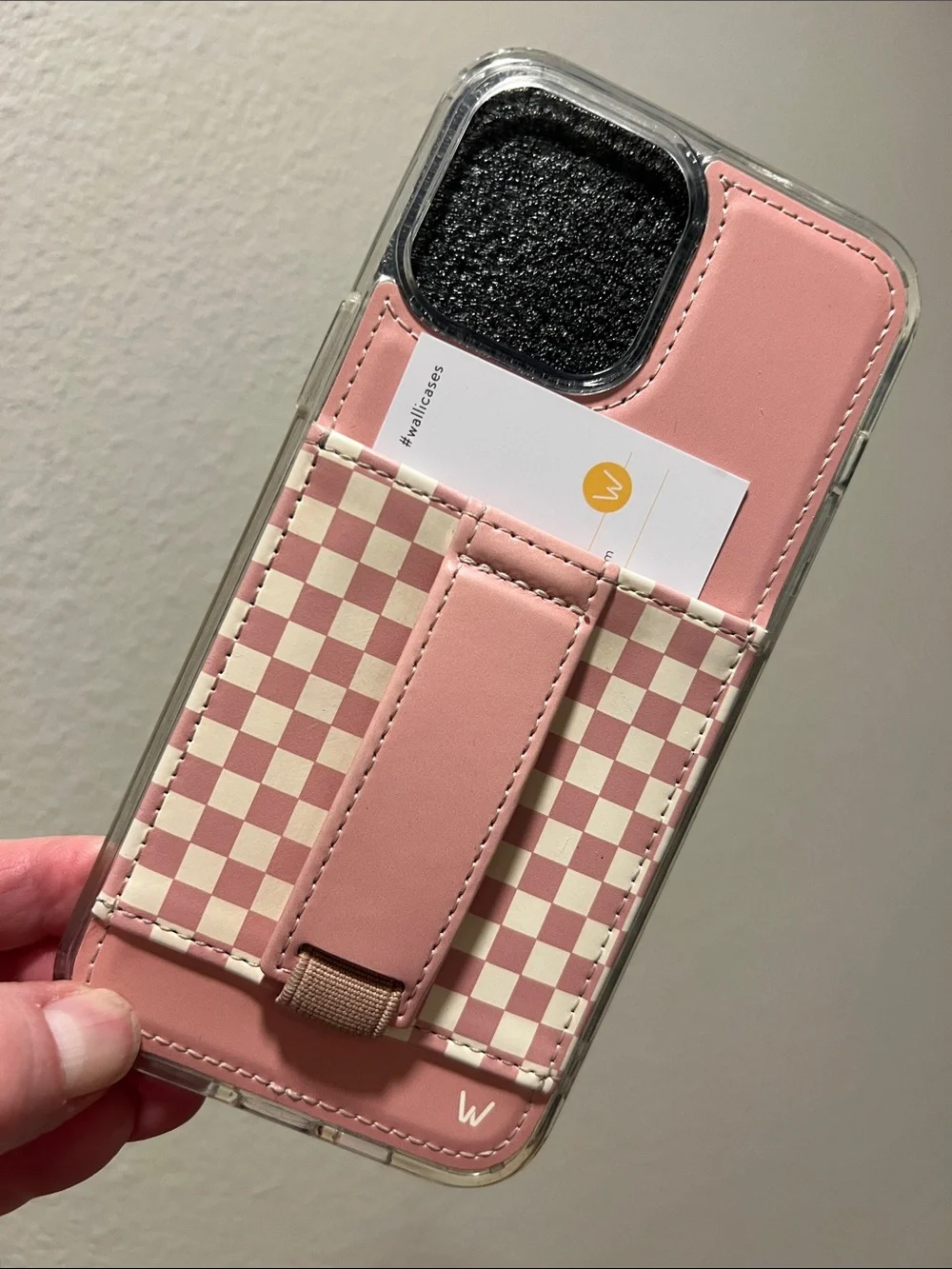 Walli Case “Blush Check” IPhone 13 Pro Max Pink Cream Check New Condition